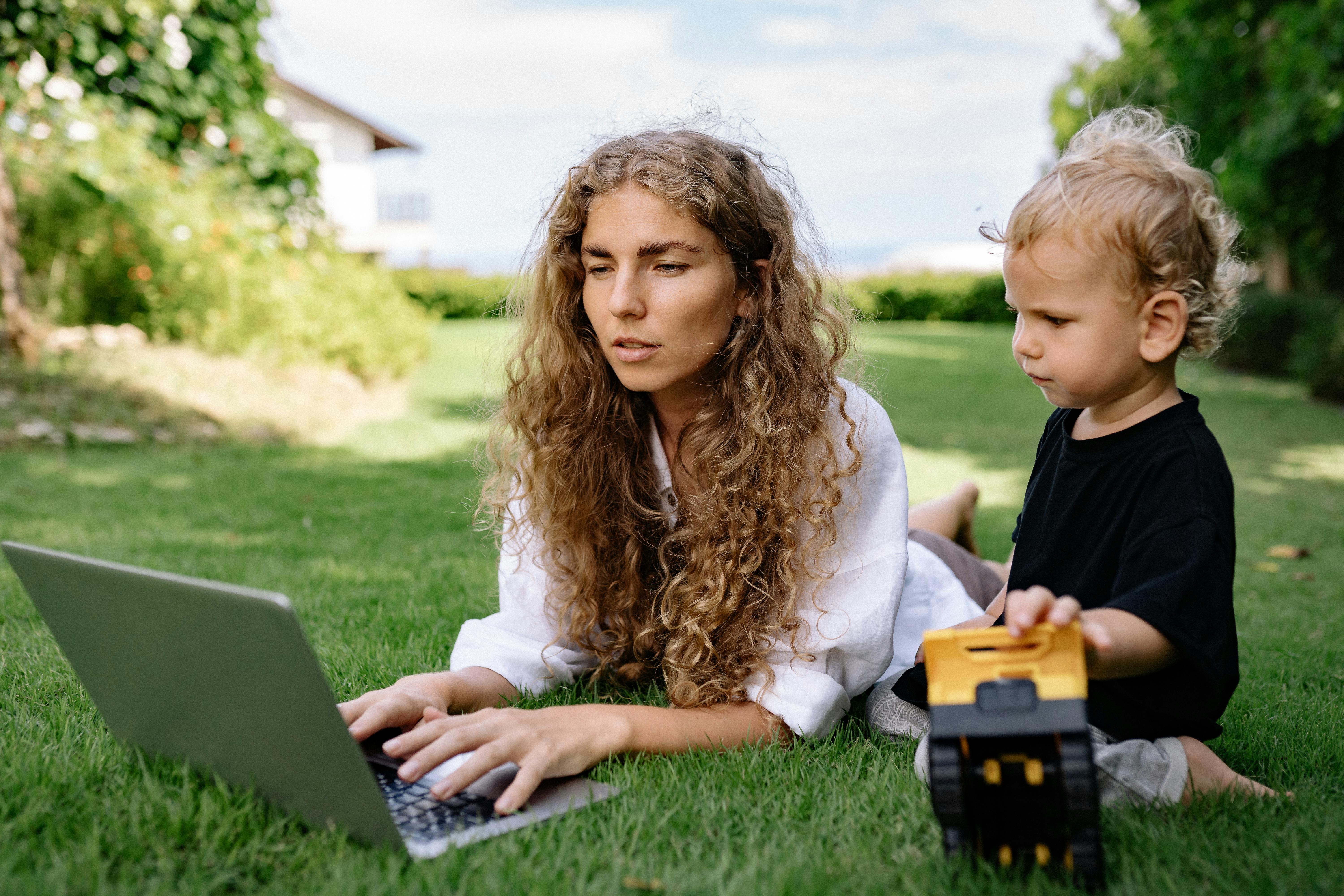Family enjoying beautiful garden with friends